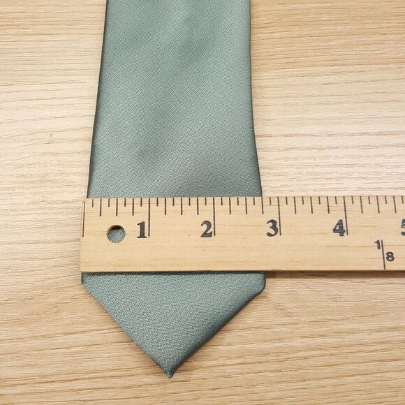 ALFANI Mens Neck Tie Solid Mint Green Satin Slim Modern Classic - Picture 4 of 5